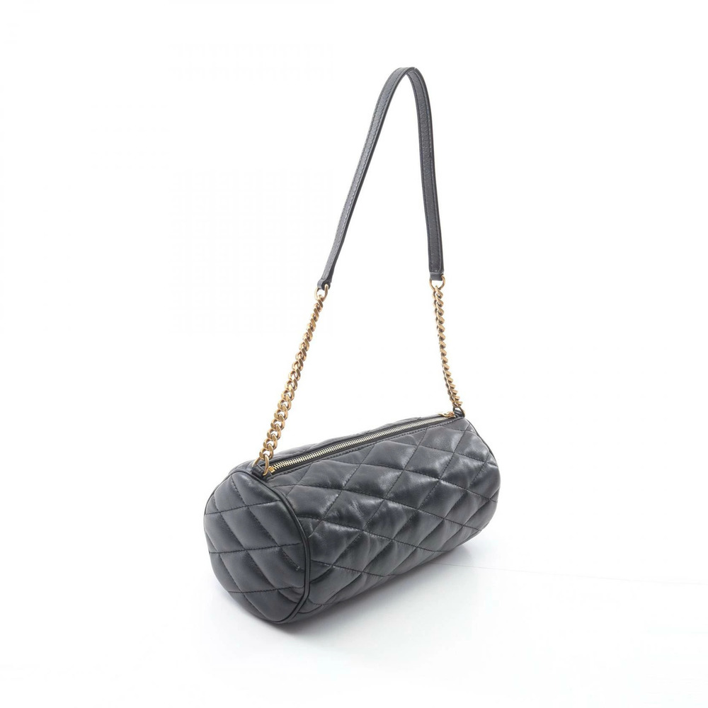 Saint Laurent Paris SAD Tube Bag Shoulder Leather Black